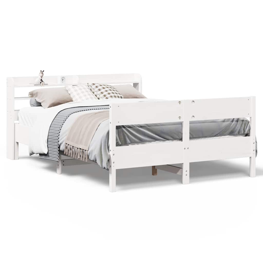 Bed Frame without Mattress White 120x200 cm Solid Wood Pine